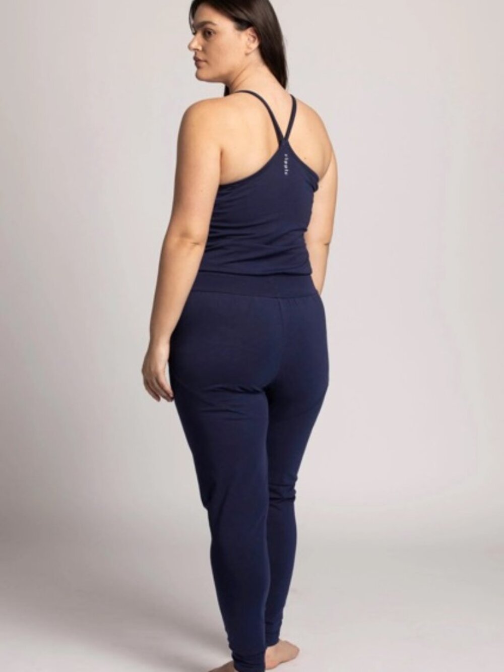 Navy Ripple Yogawear Jumpsuit Jogger Size M - Picture 5 of 9